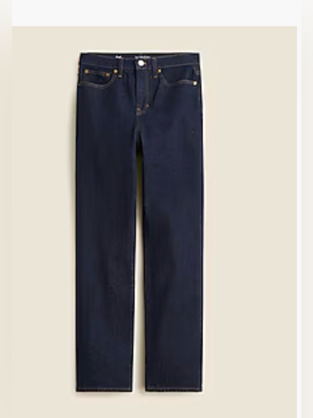 Like New: JCrew Vintage Straight Jeans 28” inseam, dark indigo wash
